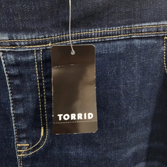 NWT Torrid Lean Jean plus elastic waist stretch raw hem denim size 5R 5X - Picture 13 of 14